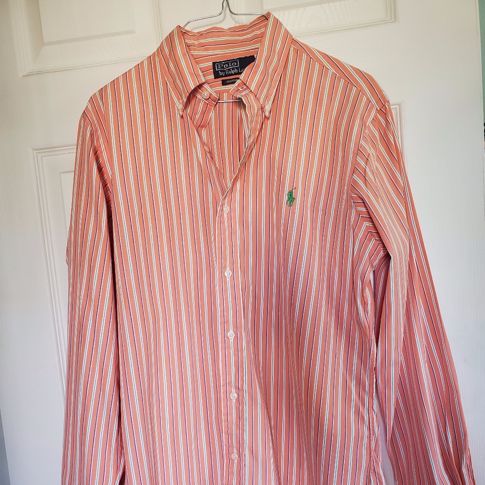 Orange Mens Polo Dress Shirt